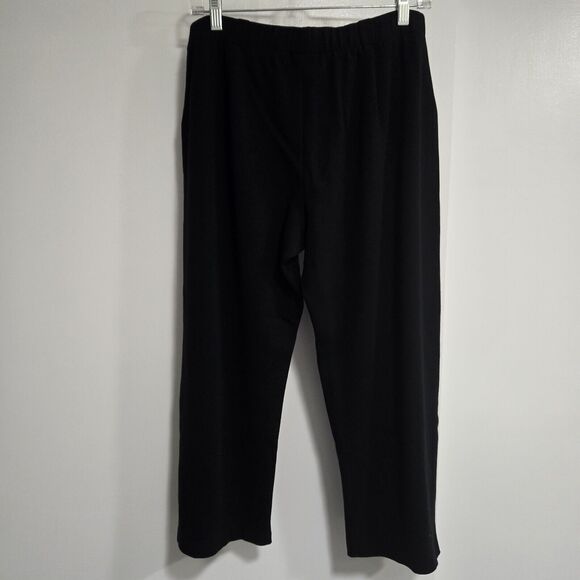 Chico's Size 2 (L) Inky Black Ponte Knit Pull-on Pants Short Inseam 30x23 - Picture 2 of 3